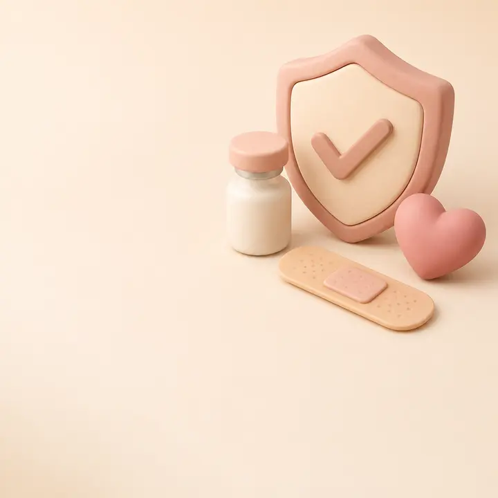 3D illustration of gentle vaccination guidance symbols